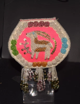 Большая сумочка из бисера ирокезов антилопа африканская земля индейцы бисероплета 1913 - Изображение 1 из 4