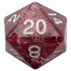 Fanroll - 35mm Mega Acrylic D20 - Ethereal Light Purple with White Numbers - Picture 1 of 1