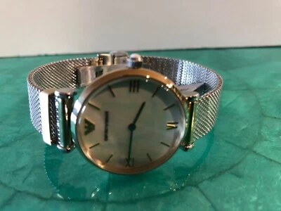 Emporio Armani AR2068 Ladies Two Tone WHite MOP Dial Watch  - Image 1 of 4