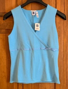 Women's NEW GAP Stretch Sleeveless Blue Blouse - M - Picture 1 of 3