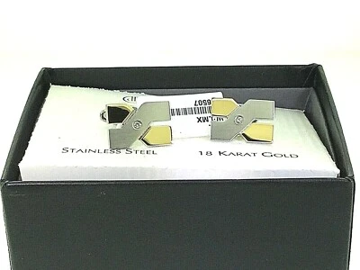 DOLAN BUEY ACERO INOXIDABLE ORO 18K GEMELO Y DIAMANTE Foto 1 de 3