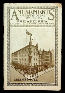 1927 Green's Hotel Amusements Official Guide and Souvenir Book Philadelphia - Bild 1 von 12
