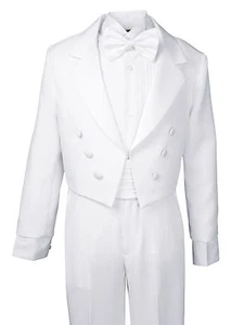 Tuxedo Tail Black White Kids Children Formal Party Toddler Boys All Sizes New  - Picture 1 of 11