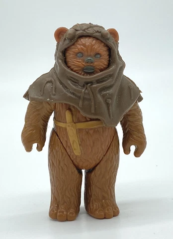 Paploo Ewok Star Wars 1985 Vintage Kenner Action Figure w Chief Chirpa’s Cowl Cover