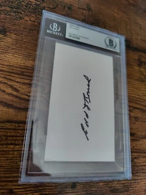 Beckett Authentic Autograph Edd Roush Cincinnati Reds Hall Of Fame Signed Index - Image 1 of 4