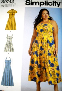 Dresses Halter Sleeve Straps size 30w-38w Simplicity 9743 Sewing Pattern * - Picture 1 of 3