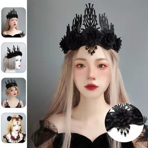 King Crown Gothic Bridal Tiara Headband Princess Girls Crown Garland Accessories - Picture 1 of 43