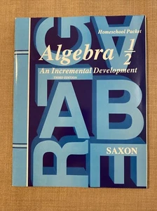 Saxon Algebra 1/2 Homeschool Packet Like New - Foto 1 di 9