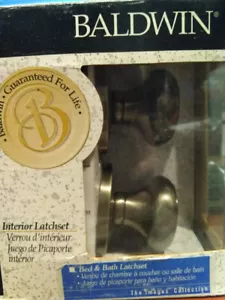 Baldwin Colonial Privacy Knob Latchset Antique Brass 95410-050-PRIV - Picture 1 of 3