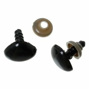 5 pares (10 piezas) narices de seguridad negras para fabricación de muñecas y juguetes - 15 mm - Imagen 1 de 3