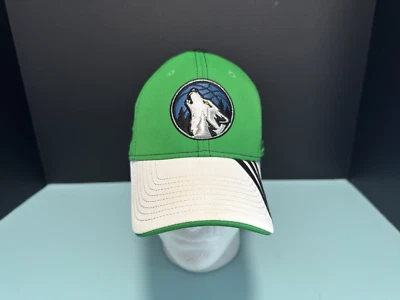 Minnesota Timberwolves NBA adidas stretch fit hat cap OSFA youth green and white - Image 1 of 4