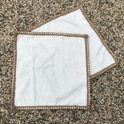 Phantascope Farmhouse Pillow Shams 20" Conjunto Quadrado/2 Mistura de Linho Estopa Marfim - Imagem 1 de 4