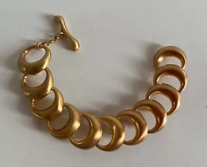 New Robert Lee Morris Gold Plate Crescent Moon Bracelet Metropolitan Museum Art - Picture 1 of 4