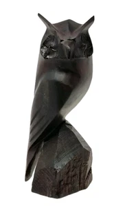 De Colección Ironwood Búho Madera Escultura Estatua Estatuilla MCM Pesado Arte Popular Rústico 8.5" - Imagen 1 de 15