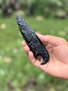 Handgefertigte schwarze Obsidian Athame Pfeilspitze - Kristalldolch für Heilung & Kunst Geschenk - Bild 1 von 5