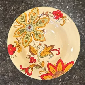 Pier 1 Imports Piatto Insalata Rotondo Carynto 8,25"" Fiori - Foto 1 di 5