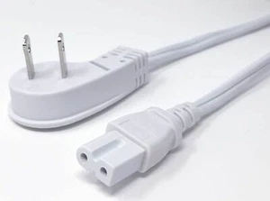 Cavo SF NEMA 1-15P a C7 cavo di alimentazione polarizzato angolo bassissimo profilo - bianco - Foto 1 di 8