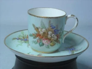 1874/75 Royal Worcester TAZA DE CAFÉ Y PLATILLO 9531 Muy bonito pero ver descripción - Imagen 1 de 10
