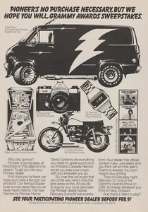 Stereo auto Pioneer Supertuner 1977 - lotterie Grammy Awards - furgone - pubblicità stampata - Foto 1 di 1