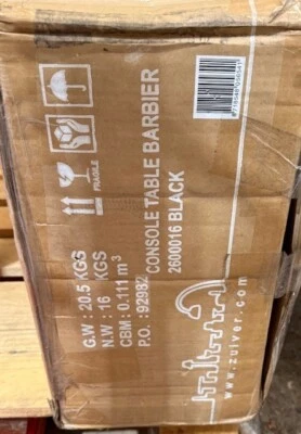 Zuvier Barbier Console Table, Black, 74 x 120 x 35cm, New - Image 1 of 3