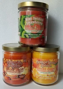 Smoke Odor Exterminator 13oz Jar KiwiTwistedStrawberry Assorted Set of 3 Candles - Picture 1 of 5