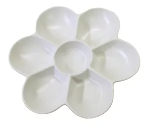 Flower Shaped Artist Children Paint Palette Plastic Art Mixing 17.5cm diameter - Picture 1 of 1
