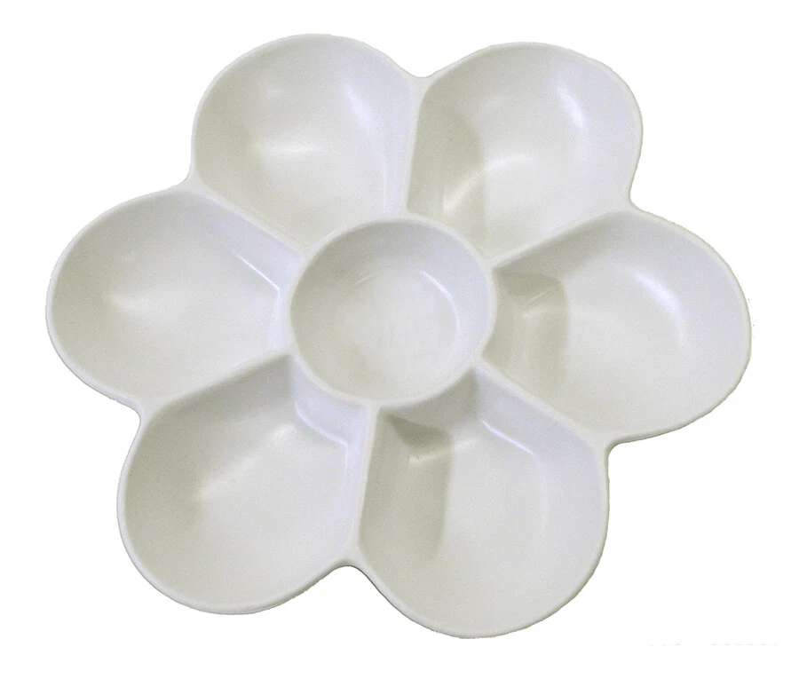 Jakar Plastic Flower Palette 7 Well Artist All Media Paint Mixing Dish 17.5cm