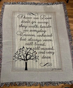 Sympathy Bereavement Tapestry Throw Blanket “Those We Love” Brand New With Tag - Picture 1 of 6