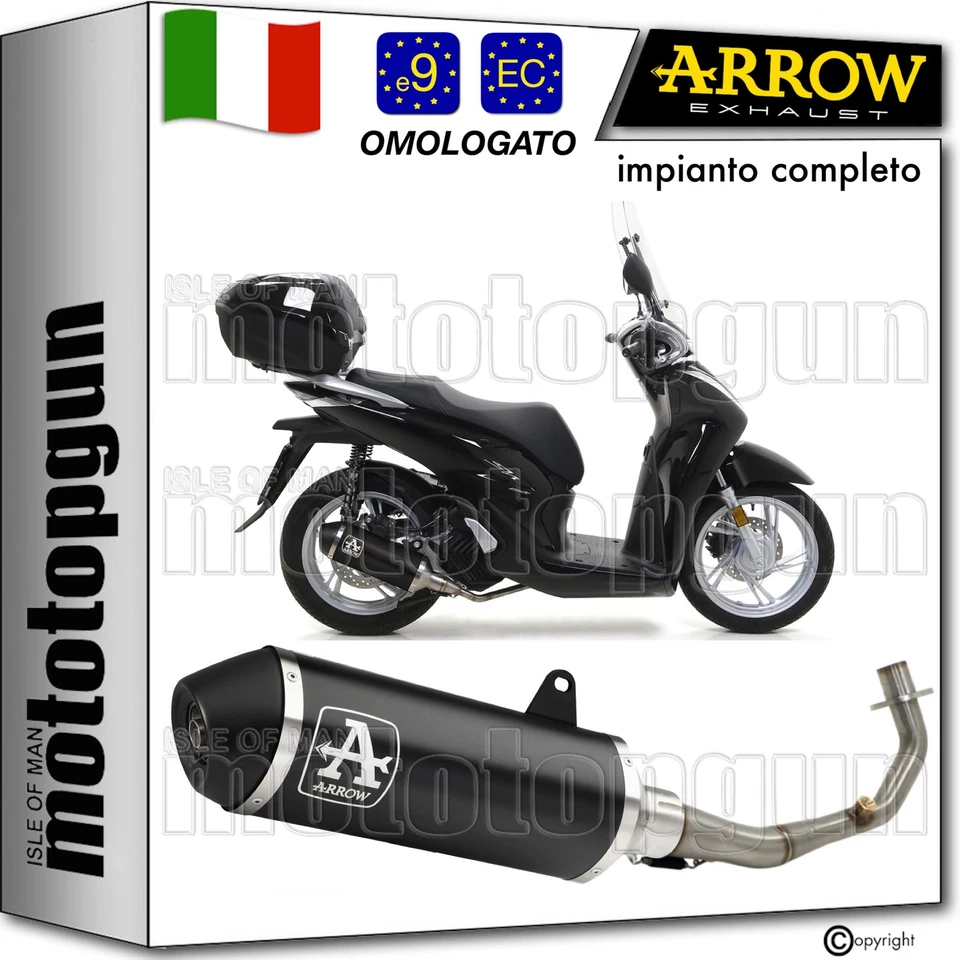 scarico completo omologato open nero urban arrow per honda sh 125 i 2023 23 - Immagine 1 di 4