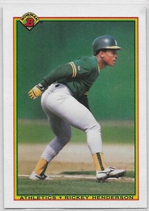 1990 Bowman #457 Rickey Henderson Oakland Athletics A's HOF