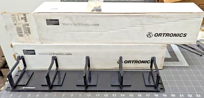 (2) ORTRONICS  OR-808004867 CABLE MANAGEMENT PANEL  5 RINGS BLACK NEW - Image 1 of 4