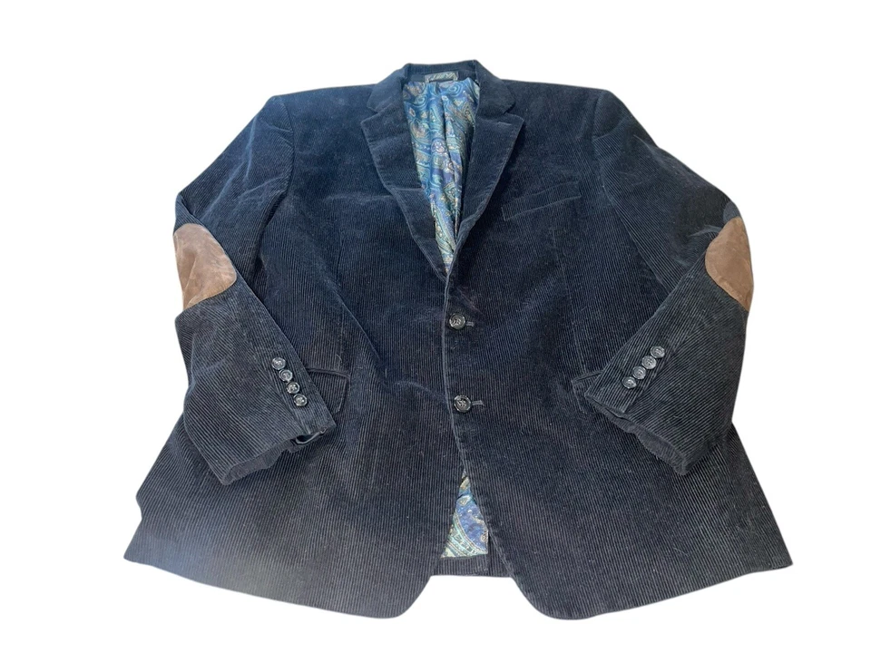 Chaqueta de pana para hombre LAUREN RALPH LAUREN negra con parche marrón en el codo talla 44R Foto 1 de 4