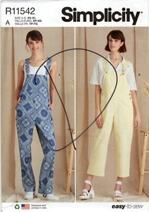 Simplicity R11542 Bib Overalls - Ankle & Cropped Length Sz XS-XL UNCUT S9590 - Picture 1 of 5