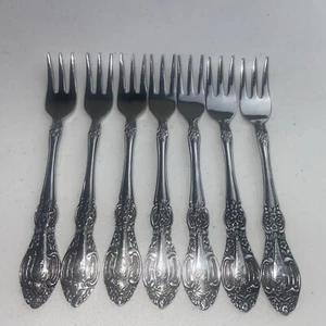 7Pc Springtime Stainless Japan 1960's Flatware Cocktail Forks - Picture 1 of 5