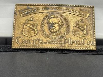 Hebilla de cinturón F-056 Colt MFG Co Police Depts Banks Express Company Hartford Conn Foto 1 de 4