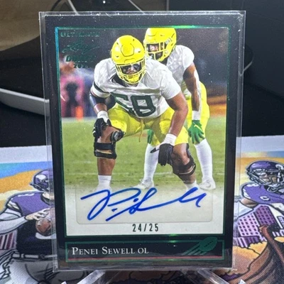 2021 Leaf Ultimate Draft Green Penei Sewell Auto 24/25 - Image 1 of 2