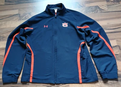 Chaqueta Under Armour Auburn War Eagle deletreada con cremallera completa para hombre L bolsillos con cremallera Foto 1 de 4