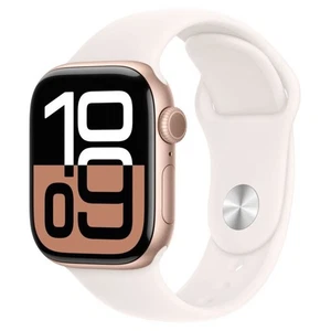 Apple Watch Series 10 GPS 46mm Rose Gold Aluminium Case with Light Blush Sport B - Foto 1 di 1