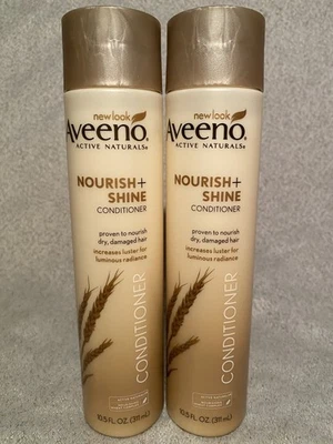 2 NUEVO Aveeno Active Naturals NOURISH + SHINE ACONDICIONADOR Complejo de Trigo 10.5FL Oz Foto 1 de 2