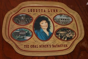 Vintage Loretta Lynn Metal Tray Souvenir 16 x 13 The Coal Miner's Daughter - Picture 1 of 3