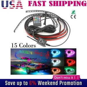 Kit de luces de neón para debajo del tubo del coche 4 piezas impermeable RGB 48LED - Imagen 1 de 12