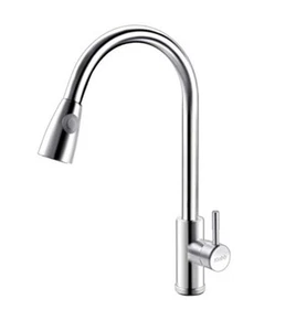 Stainless Steel Faucet Single Handle High Brushed Nickel Pull Out Kitchen Fau... - Picture 1 of 8