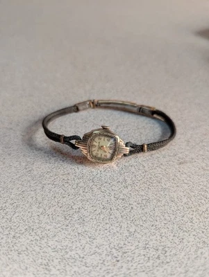 复古宝路华 5th Ave NY 10k RGP 女士 17 珠宝 Mech 手动上发条手表 — 第 1/4 张图片