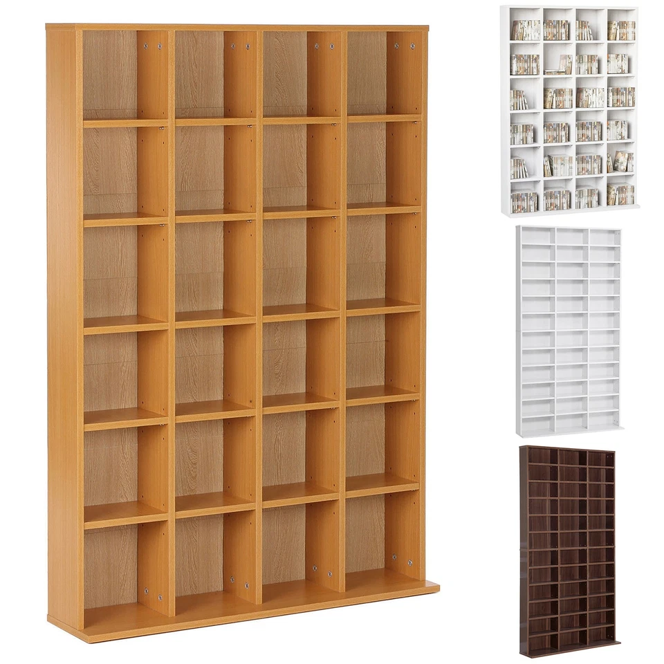 HOMCOM Mobile Libreria Porta CD con Colonne Ripiani in Legno - Immagine 1 di 1