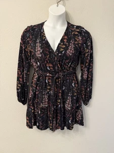 Disturbia Dress size 6 black long sleeve belted fair goth whimsy grunge - Picture 1 of 14