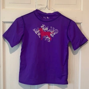 The Black Dog Girls Ocean Tec Purple Shirt Swim Beach, Size Medium - Picture 1 of 3