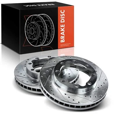 2x Rotor de freno delantero perforado L & R para Chevy K3500 Dodge Ram 2500 3500 GMC K3500 Foto 1 de 4