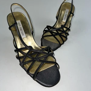 Ann Marino Sling back Wedge Heels Dark Brown 7M Only worn once for a party - Picture 1 of 12