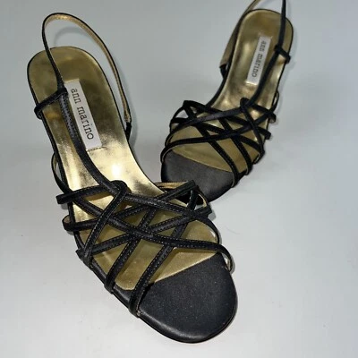 Tacones de cuña Ann Marino marrón oscuro 7M solo usados una vez para una fiesta Foto 1 de 4