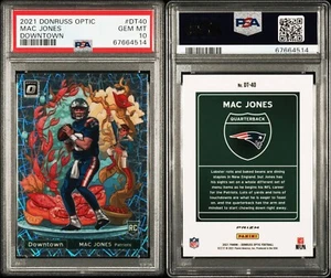 Mac Jones PSA 10 New England Patriots 2021 Donruss Optic DT40 Downtown RC Rookie - Imagen 1 de 3